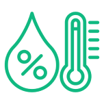 Thermometer and humidity percentage symbol
