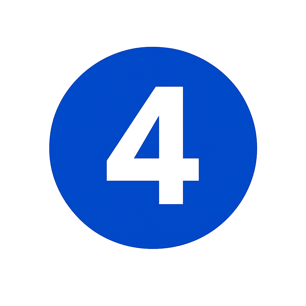Blue circle with number four
