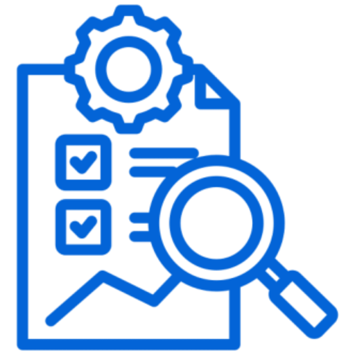 Blue gear and checklist illustration