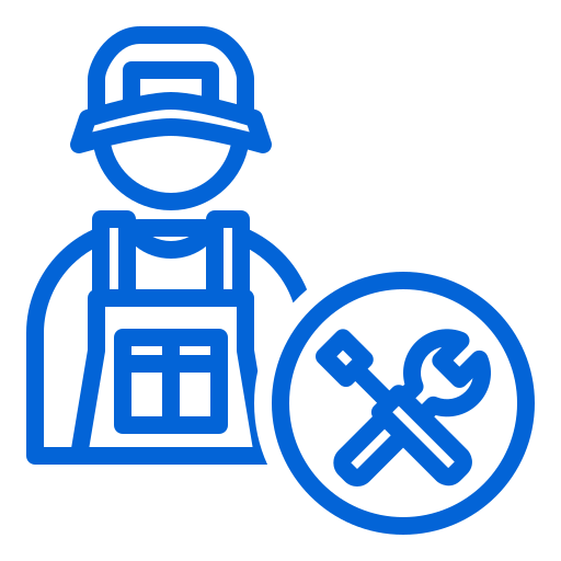 Technician icon with tools symbol