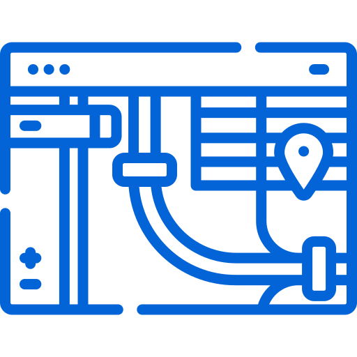 Digital interface map layout illustration