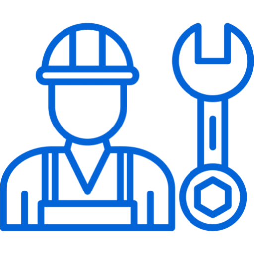 Construction worker icon with wrench