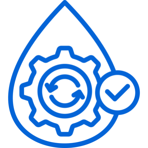 Droplet icon with gear and arrow