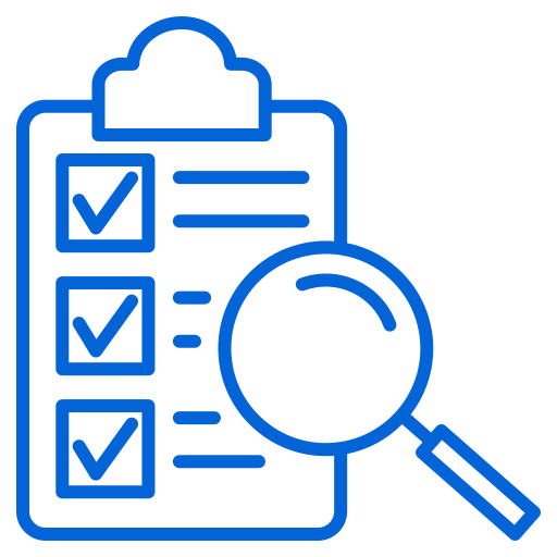 Search and checklist graphic icon