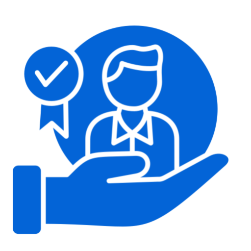 Trust and reliability symbol in blue