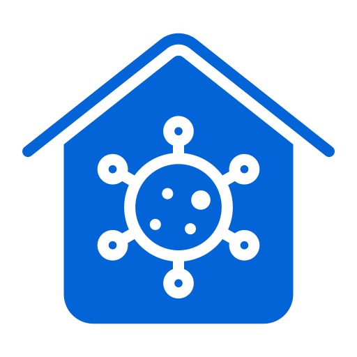 Virus symbol inside a house