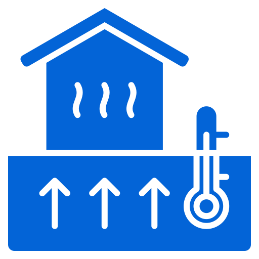 Blue geothermal energy symbol