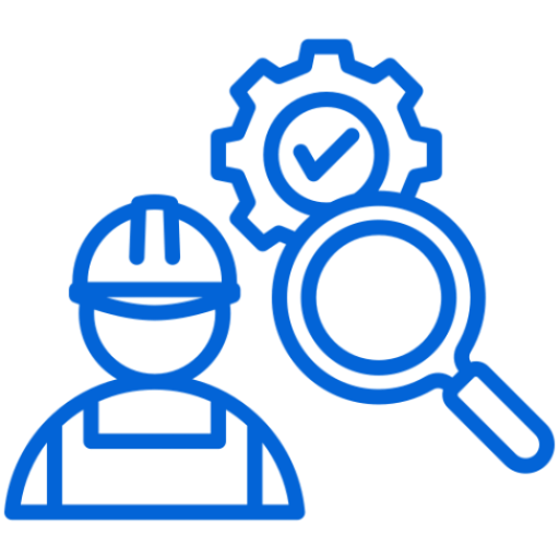 Construction worker and quality check symbols