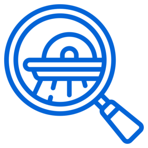 UFO search symbol in blue