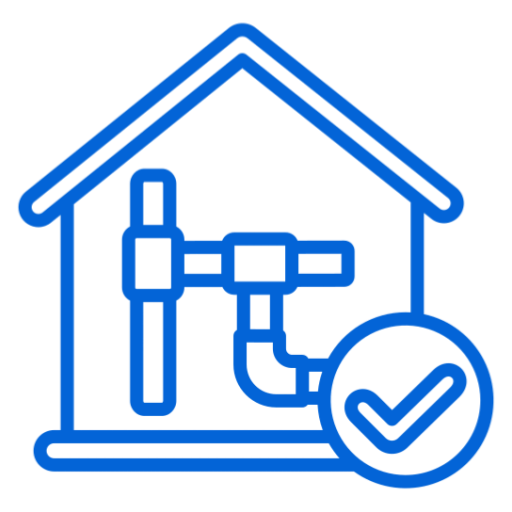 House plumbing icon with check mark