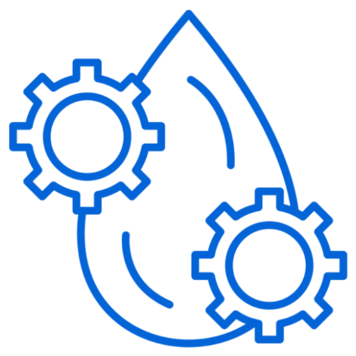 Water drop with gears icon
