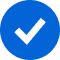 Blue checkmark icon on black background
